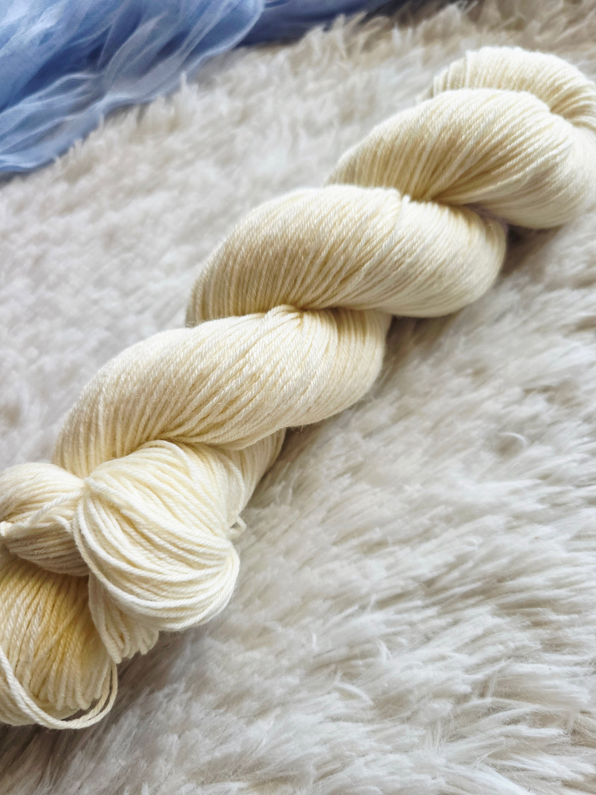 White Pumpkin BFL Sock Yarn Wooly Owl Fibers