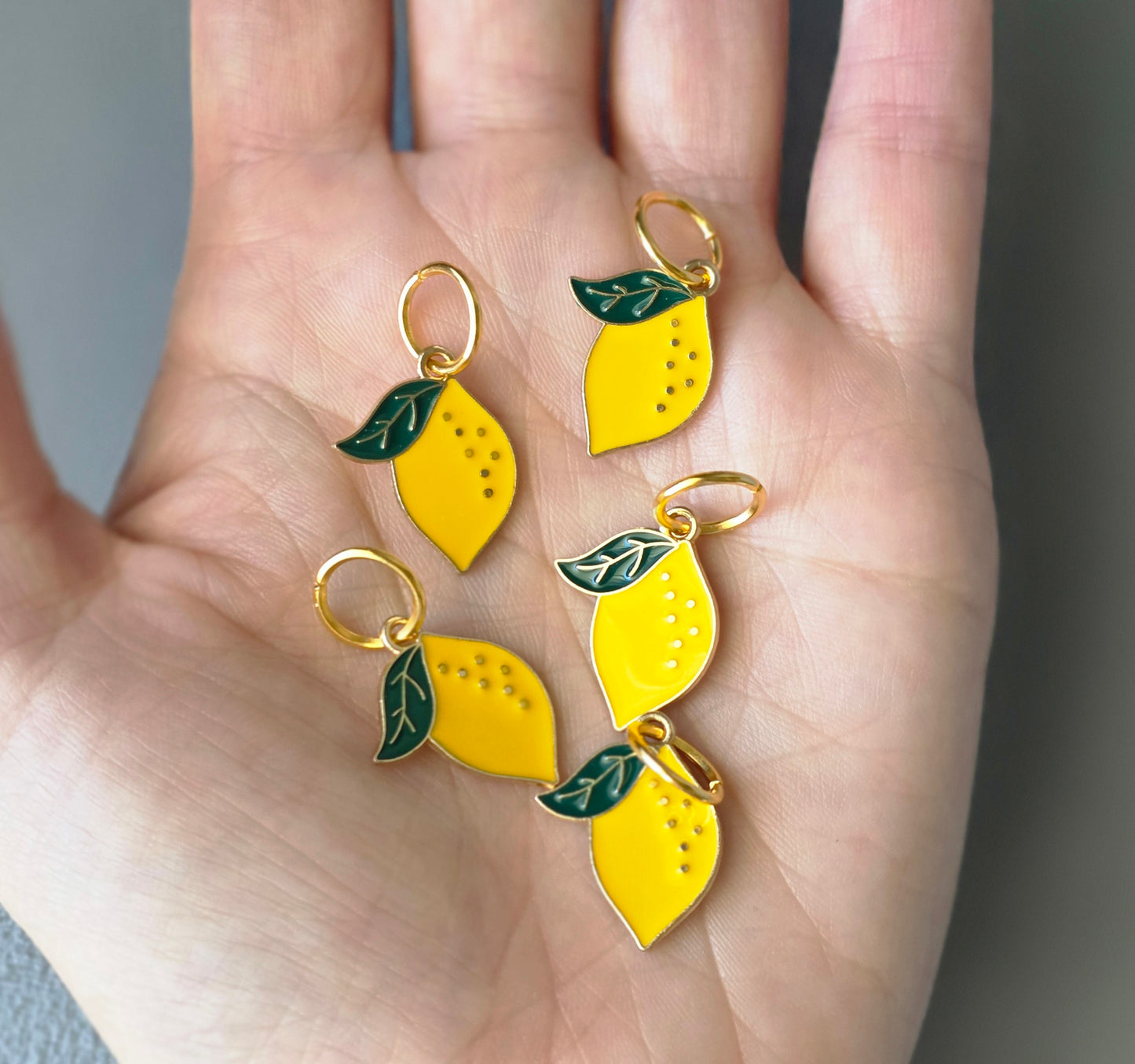 Lemon Stitch Markers (set of 5) Wooly Owl Fibers