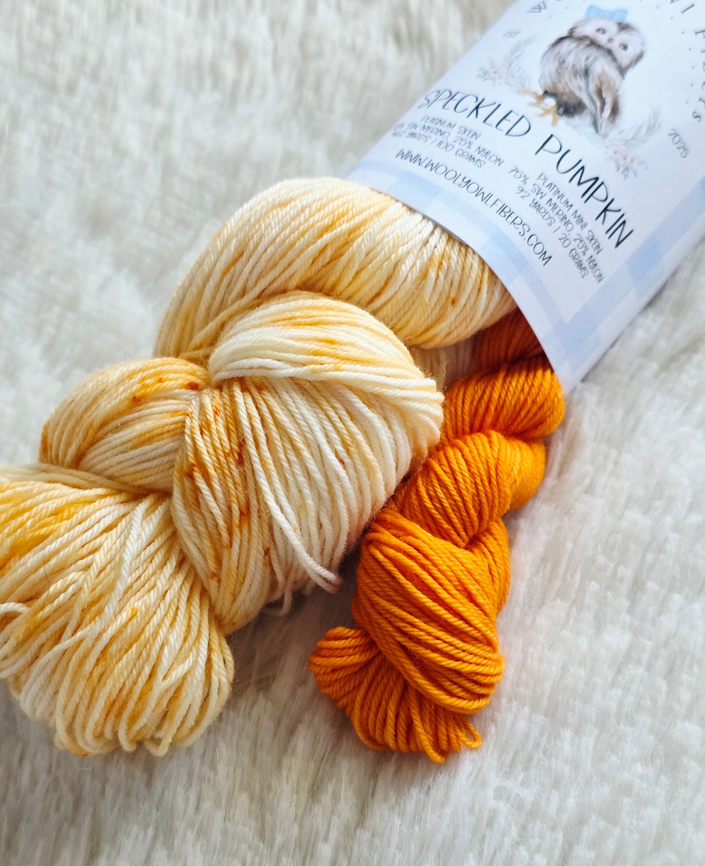 Speckled Pumpkin Sock Kit Wooly Owl Fibers