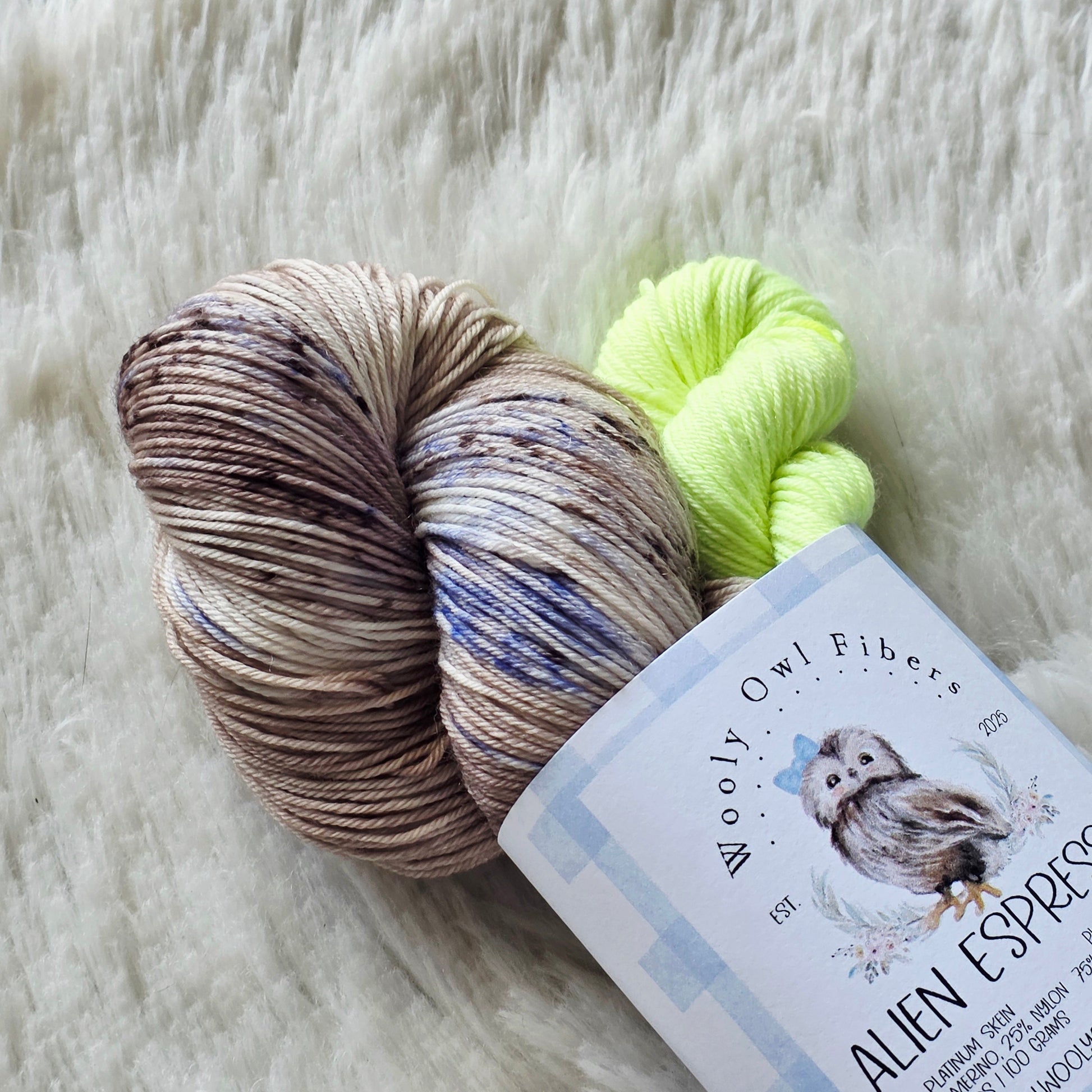 Alien Espresso Sock Kit Wooly Owl Fibers