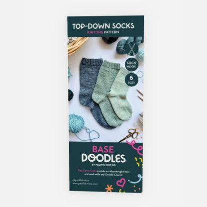 THE BASE DOODLE SOCK - Fingering Weight - Top Down - Pattern Brochure Wooly Owl Fibers