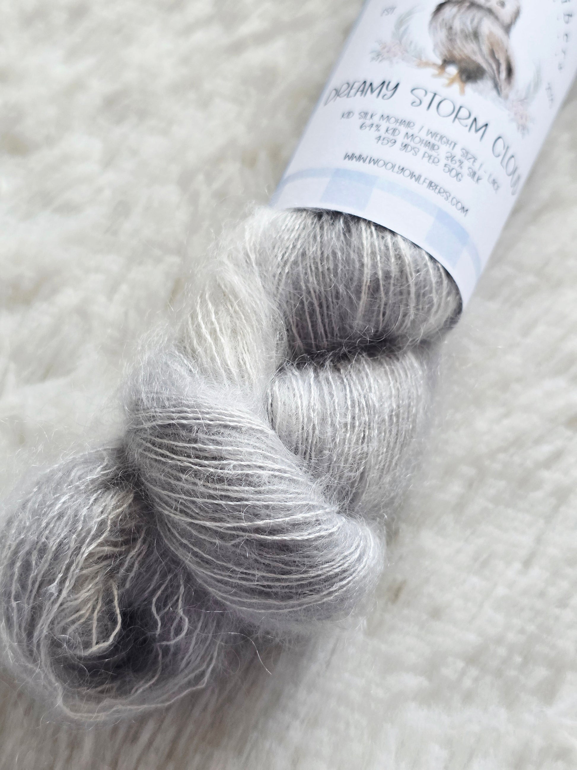 Dreamy Storm Cloud Wooly Owl Fibers