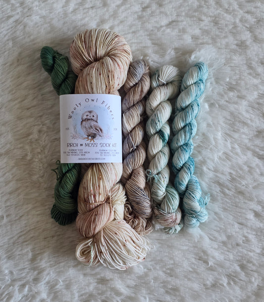 Birch & Moss Sock kit + 3 mini skeins