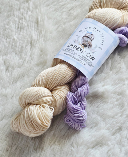 Lavender Chai Sock Kit Wooly Owl Fibers