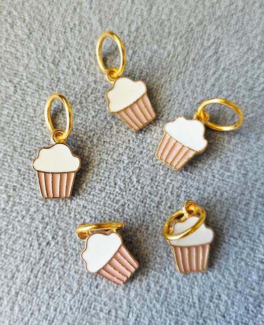 Cupcake Stitch Markers (set of 5) Wooly Owl Fibers
