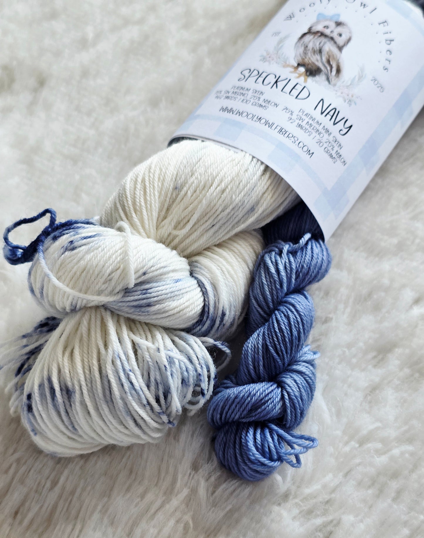 Speckled Navy Sock Kit Wooly Owl Fibers