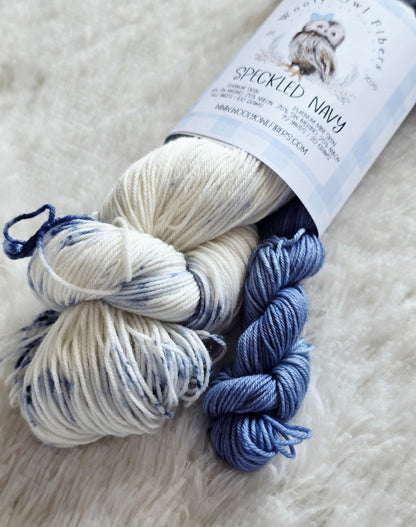 Speckled Navy Sock Kit Wooly Owl Fibers