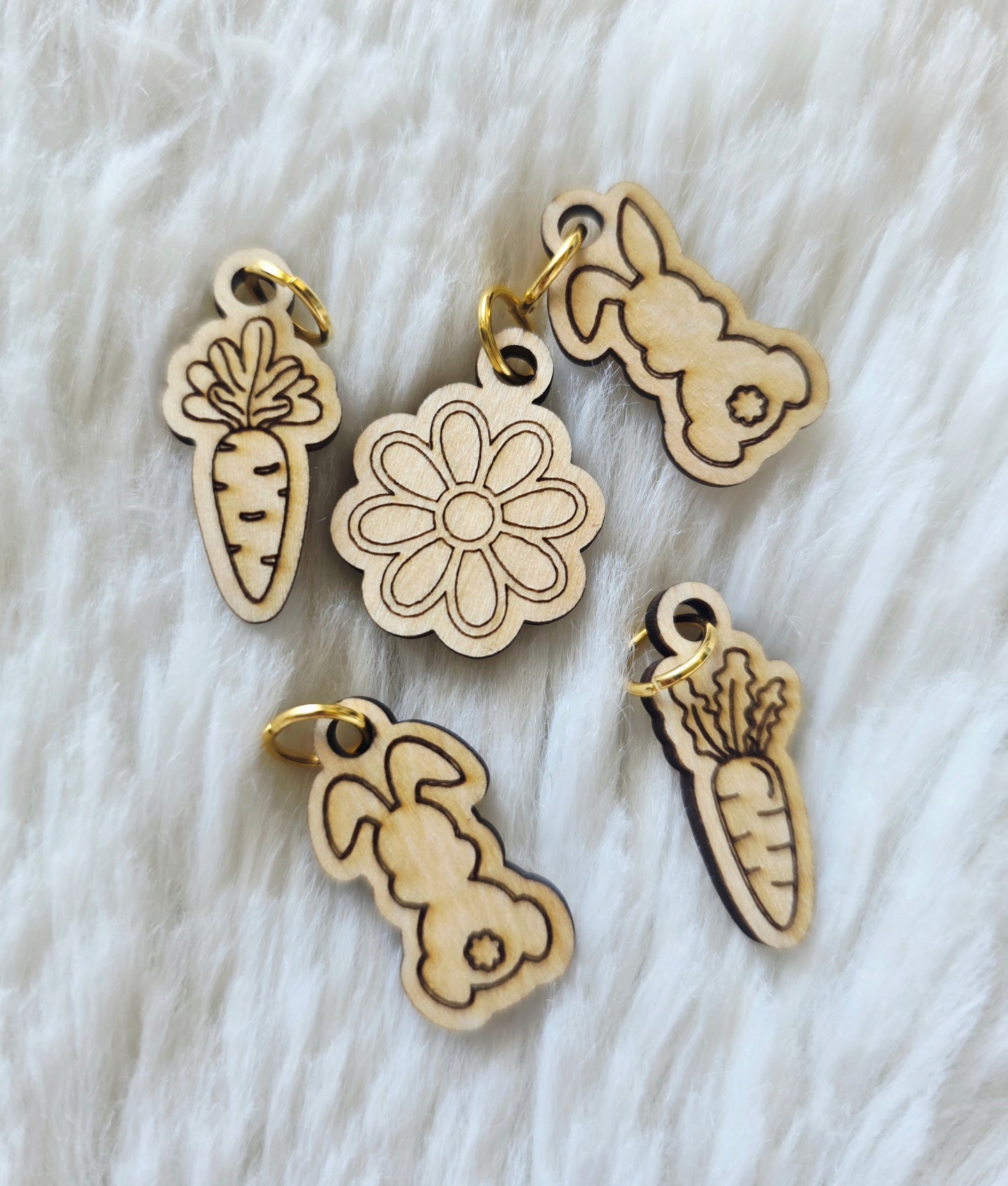 Bunny Among the Flowers Stitch Markers Set (5)