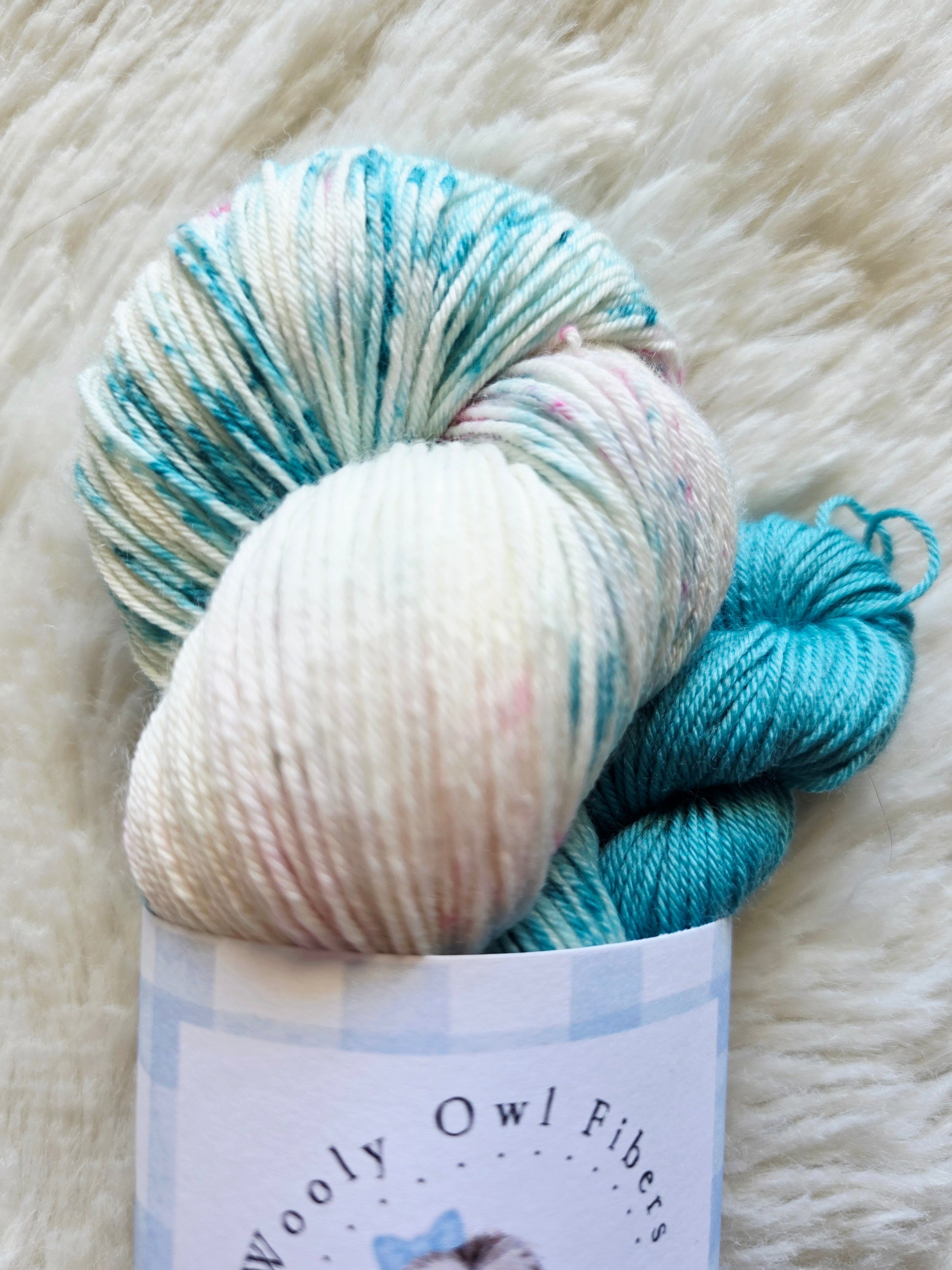 Teal & Pink Sock Kit Wooly Owl Fibers