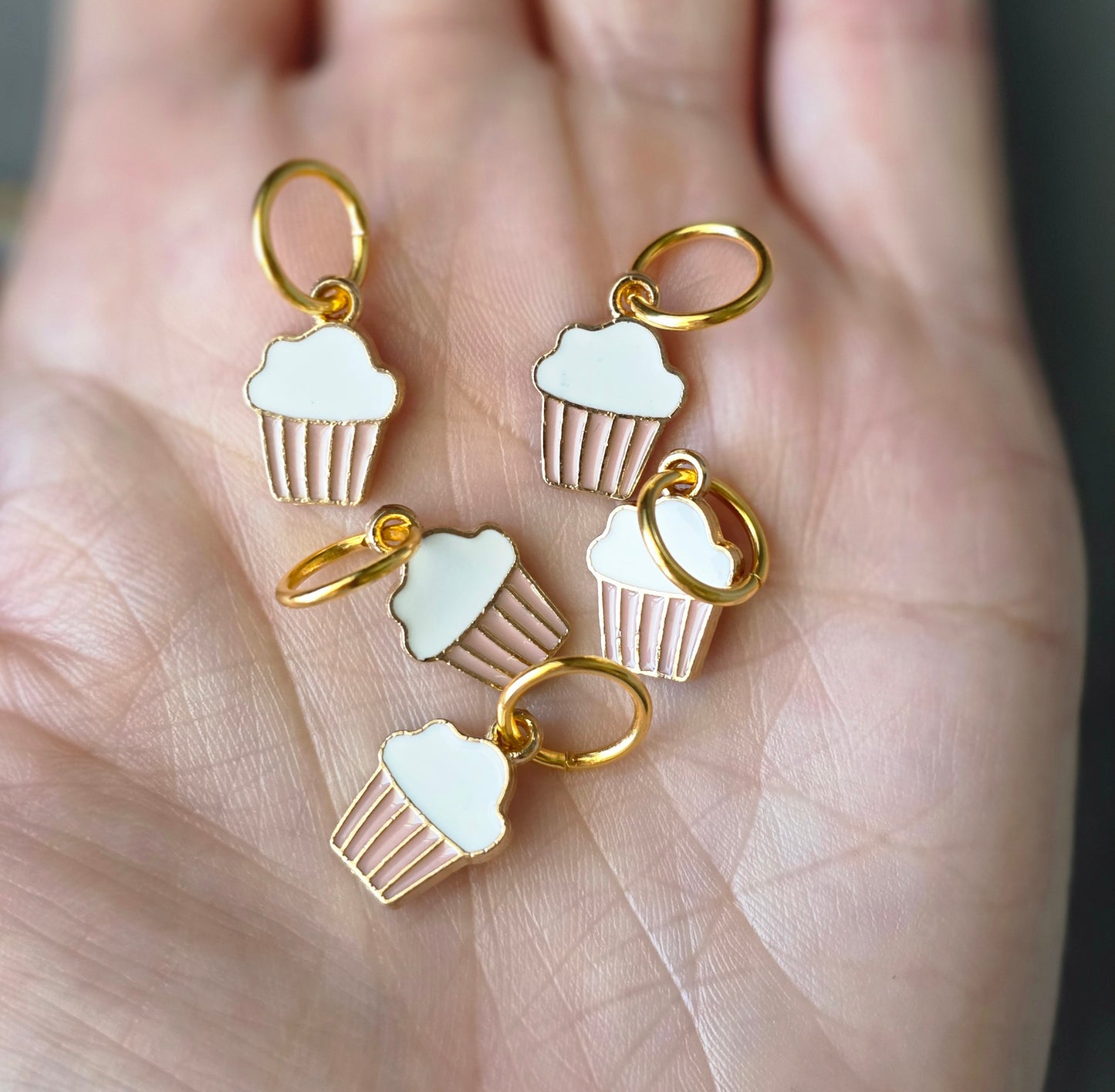 Cupcake Stitch Markers (set of 5) Wooly Owl Fibers