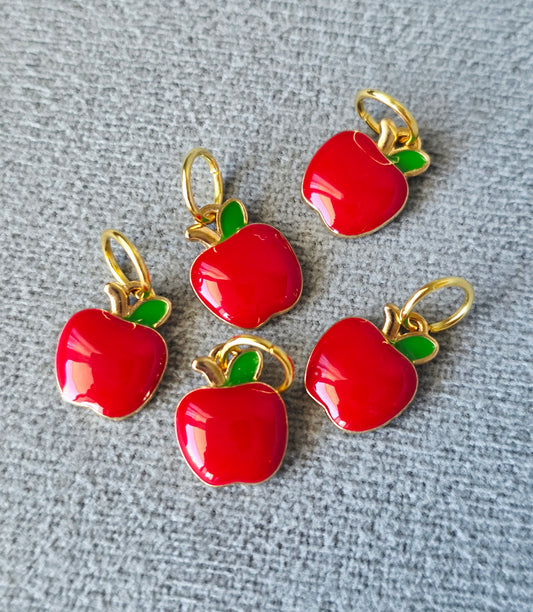 Apple Stitch Markers 8mm (set of 5) Wooly Owl Fibers