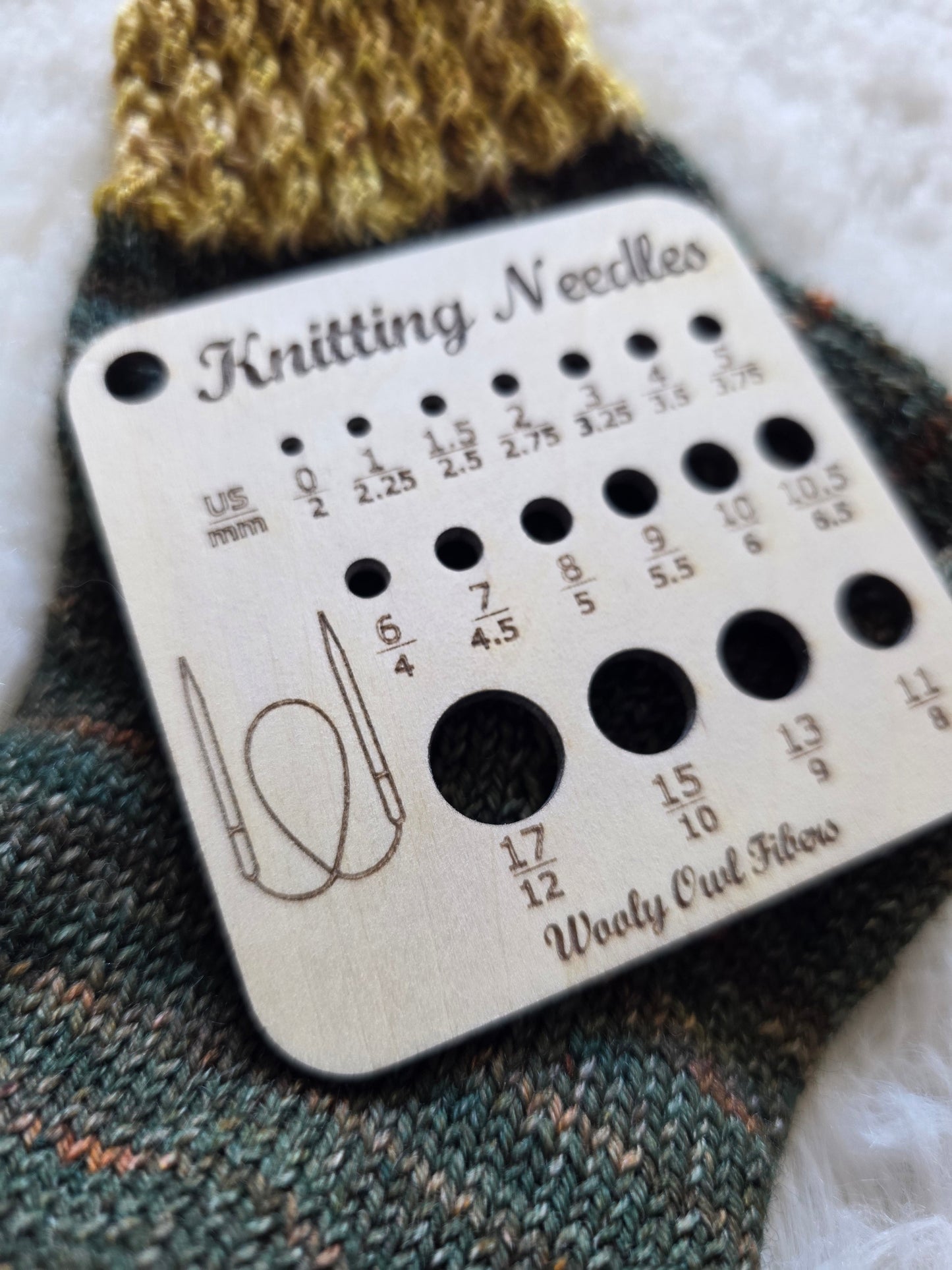 Knitting Needle Size Chart - Knitter's Companion Block Wooly Owl Fibers