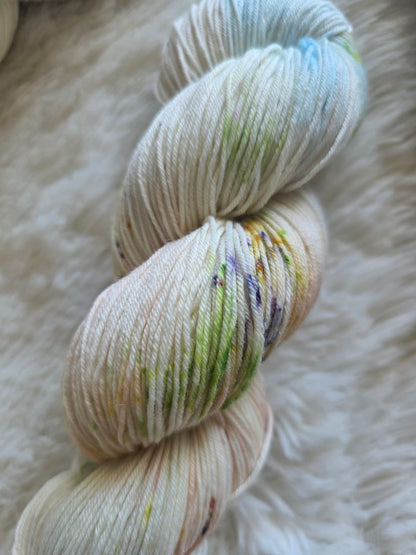 Bunny Among the Flowers Sock Yarn