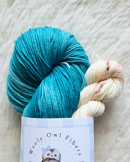 Vintage Teal Sock Kit Wooly Owl Fibers