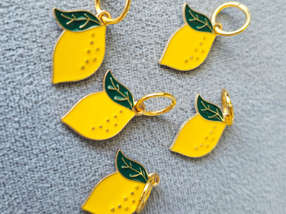 Lemon Stitch Markers (set of 5) Wooly Owl Fibers