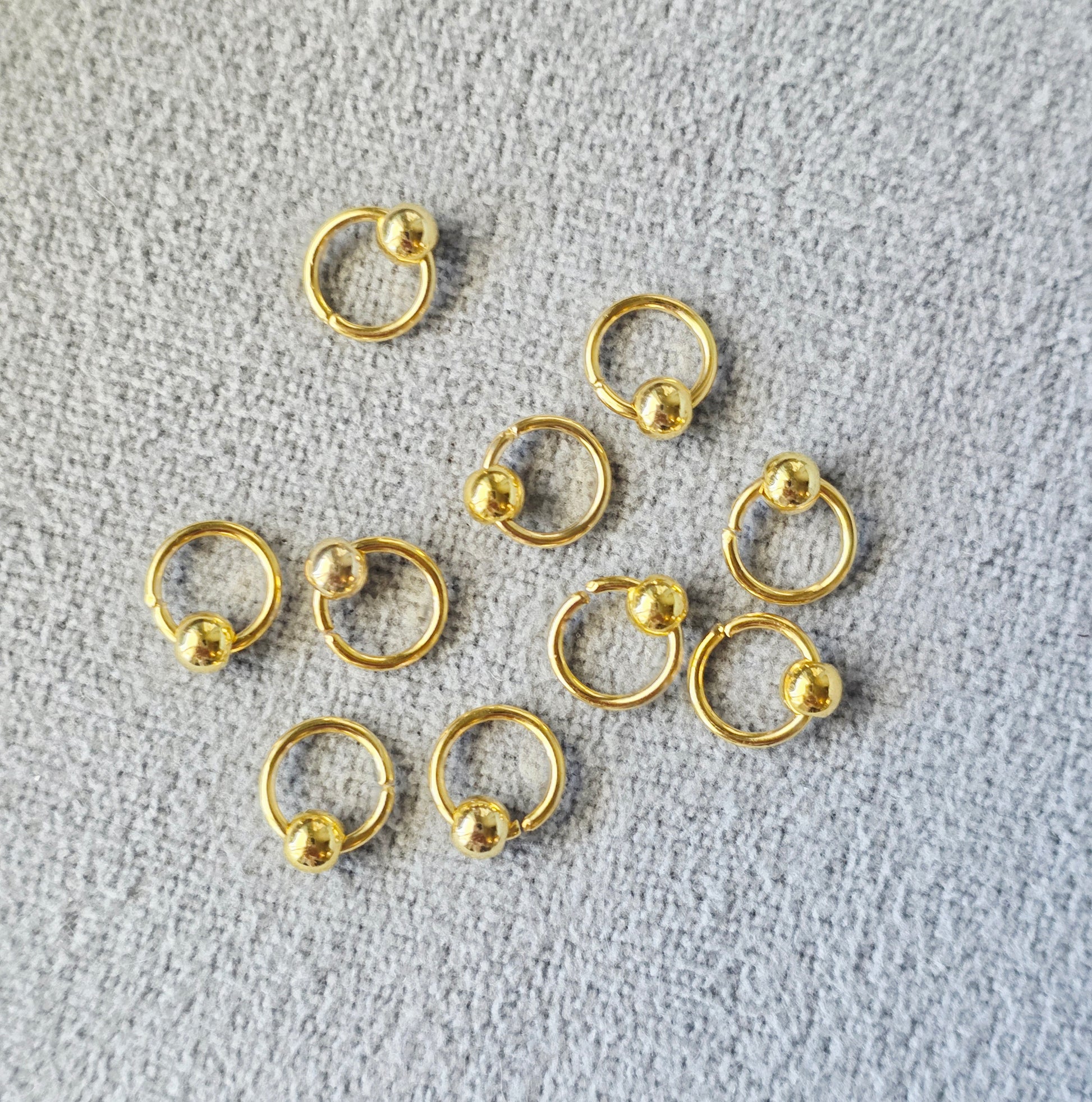 Gold Stitch Markers (set of 10) Wooly Owl Fibers