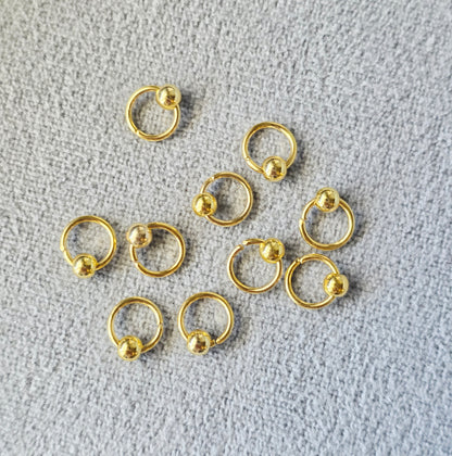 Gold Stitch Markers (set of 10) Wooly Owl Fibers