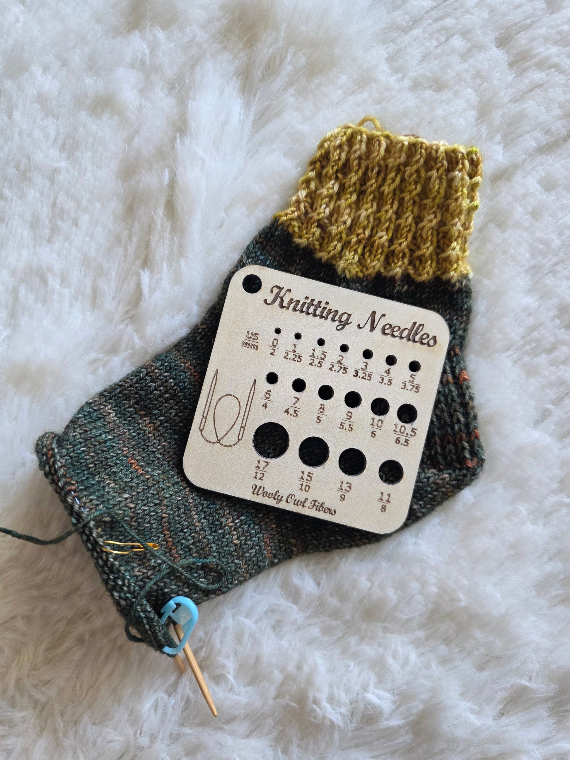 Knitting Needle Size Chart - Knitter's Companion Block Wooly Owl Fibers
