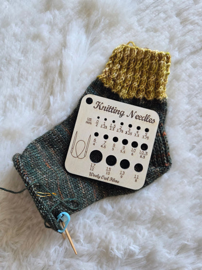 Knitting Needle Size Chart - Knitter's Companion Block Wooly Owl Fibers