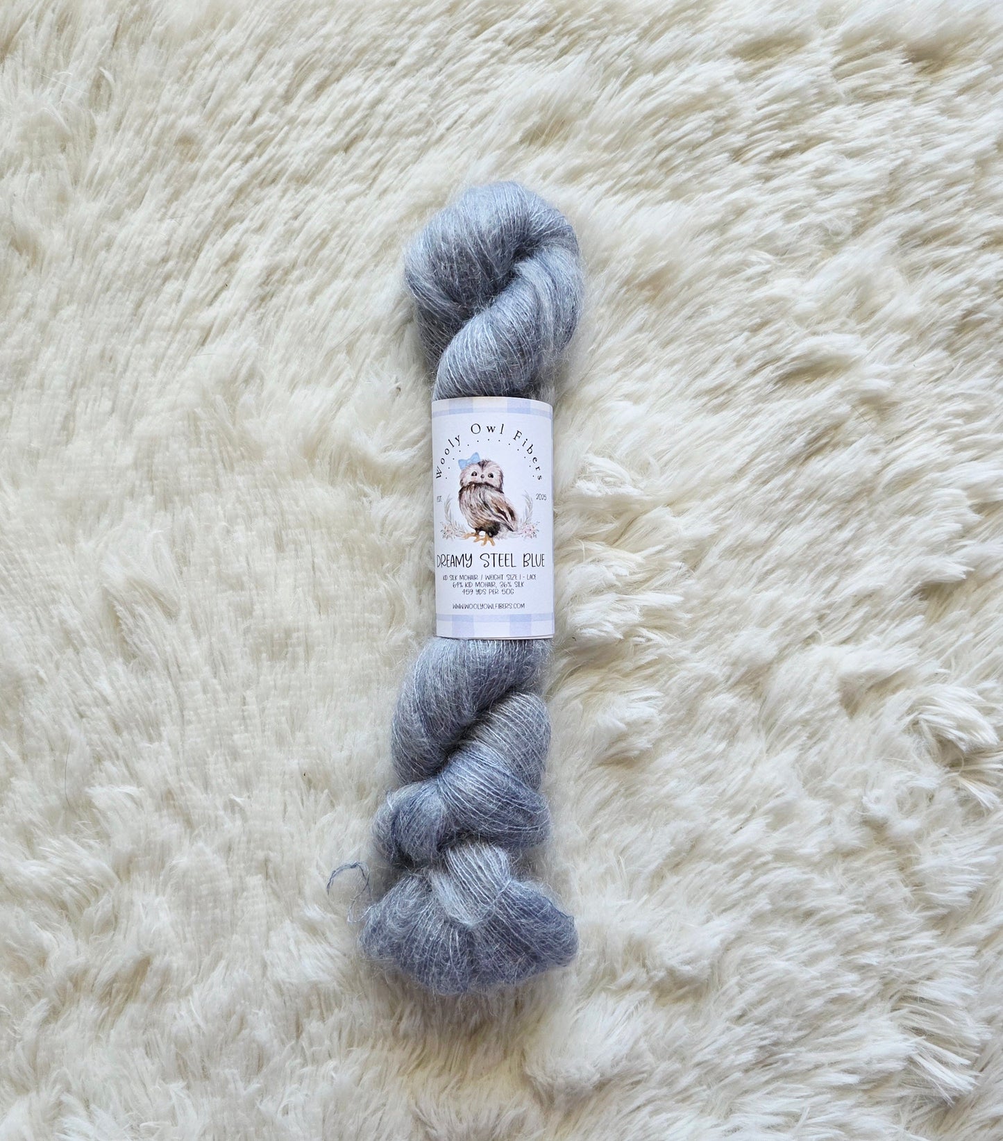 Dreamy Steel Blue Wooly Owl Fibers