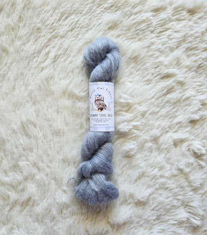 Dreamy Steel Blue Wooly Owl Fibers