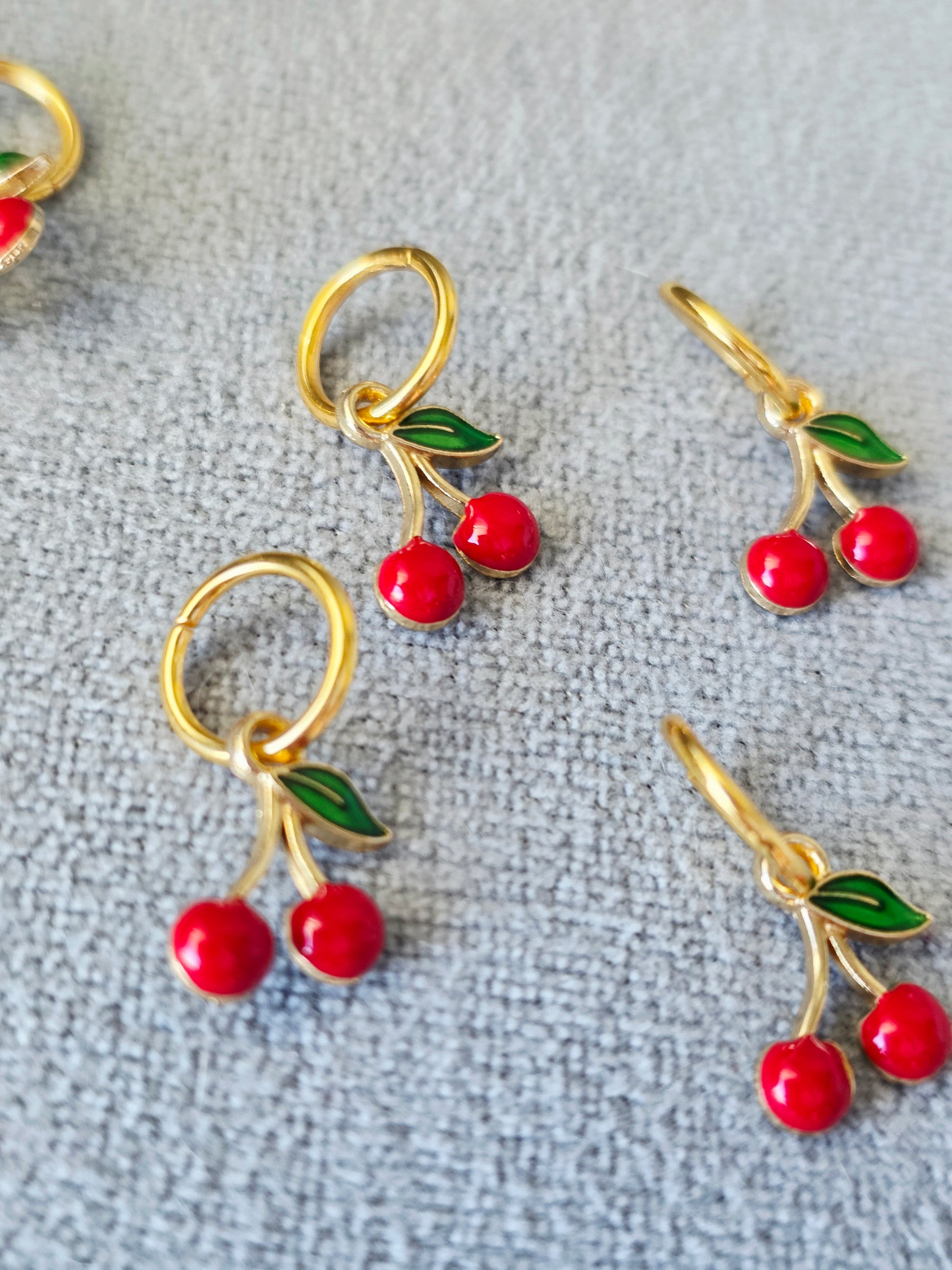 Cherry Stitch Markers (set of 5) Wooly Owl Fibers