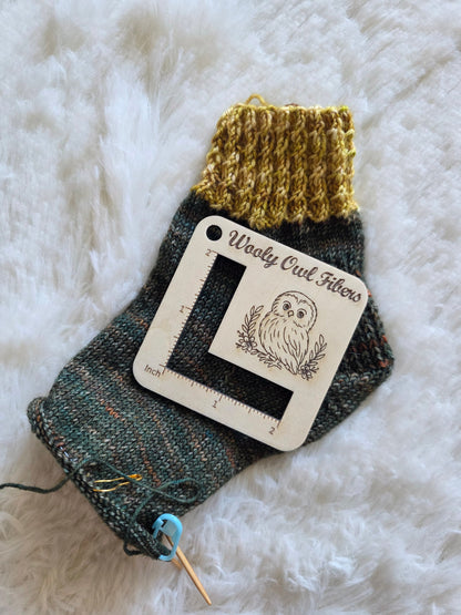 2" Gauge Ruler - Knitter's Companion Block Wooly Owl Fibers