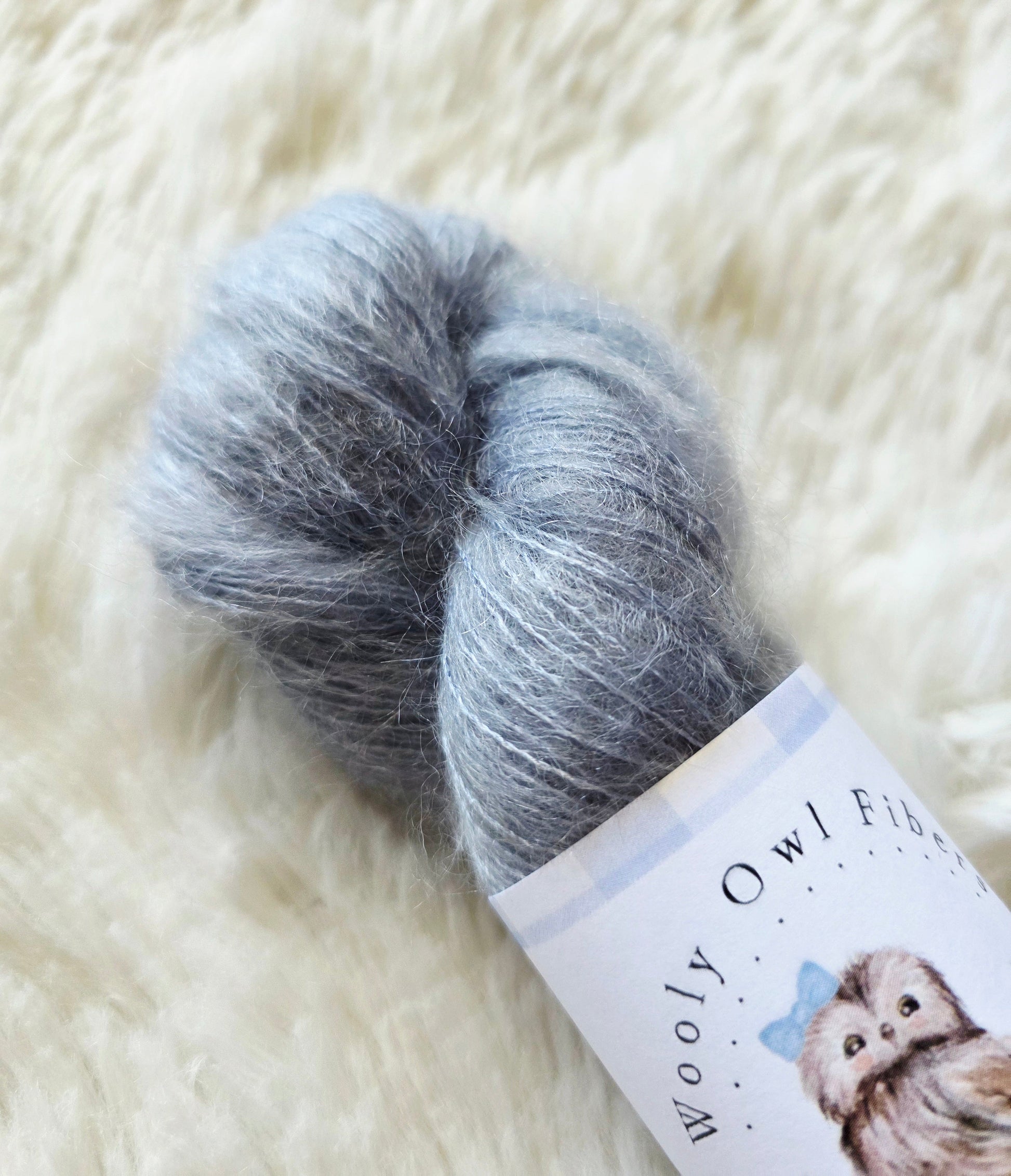 Dreamy Steel Blue Wooly Owl Fibers