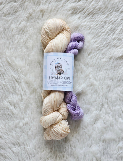 Lavender Chai Sock Kit Wooly Owl Fibers