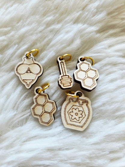 Sweet As Honey Stitch Markers Set (5) Wooly Owl Fibers