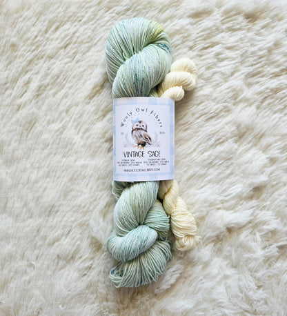 Vintage Sage Sock Kit Wooly Owl Fibers