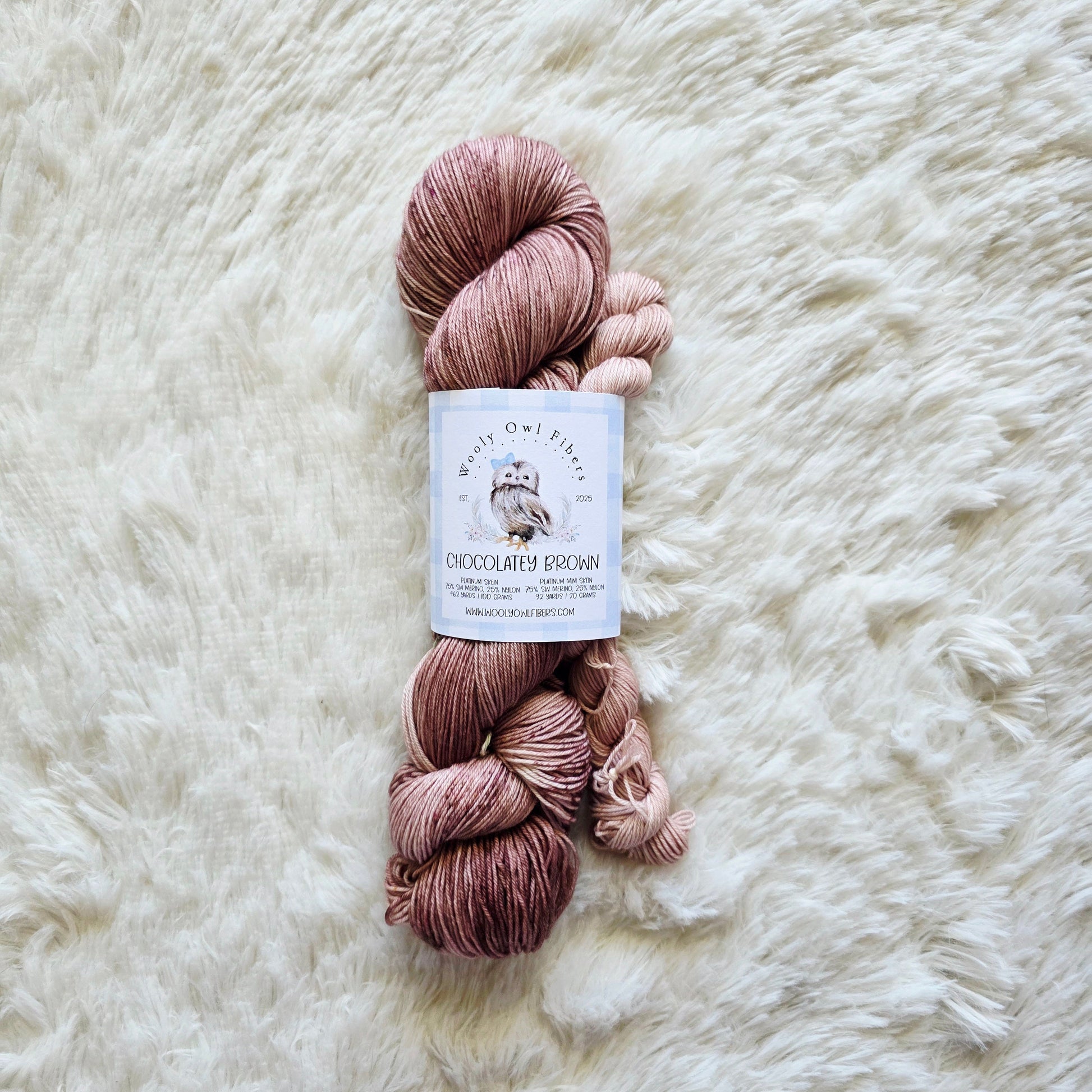 Chocolatey Brown Sock Kit Wooly Owl Fibers