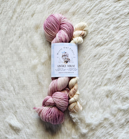 Vintage Mauve Sock Kit Wooly Owl Fibers