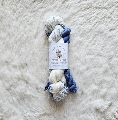 Speckled Navy Sock Kit Wooly Owl Fibers