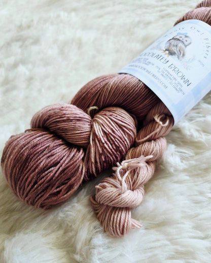 Chocolatey Brown Sock Kit Wooly Owl Fibers