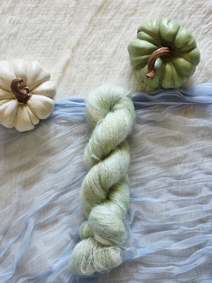 Sage Pumpkin Mohair Wooly Owl Fibers