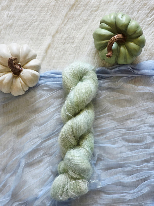 Sage Pumpkin Mohair Wooly Owl Fibers