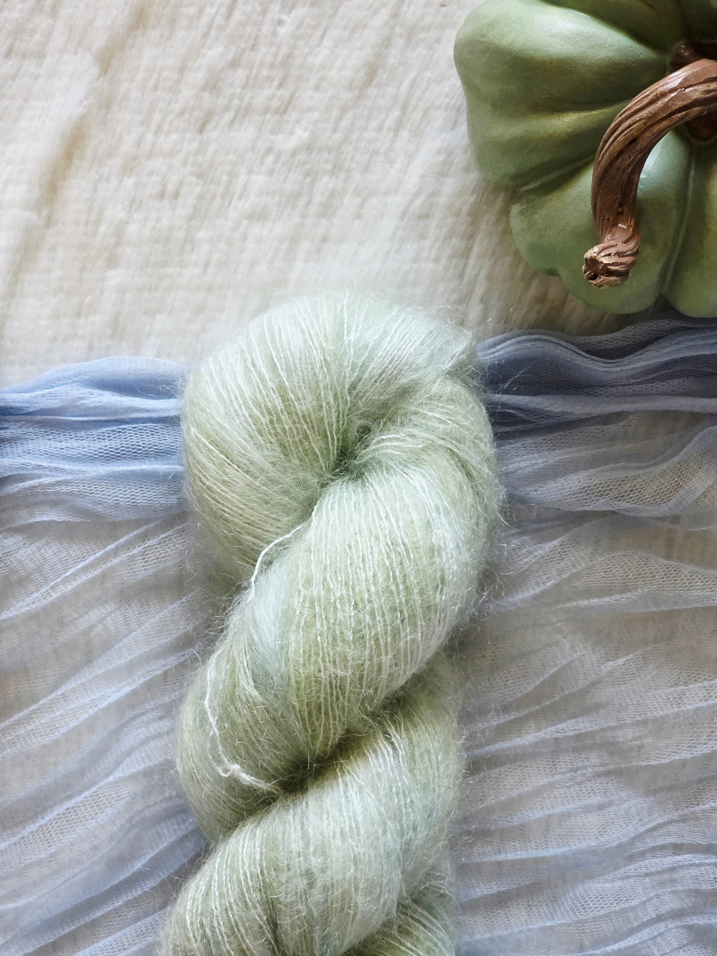 Sage Pumpkin Mohair Wooly Owl Fibers
