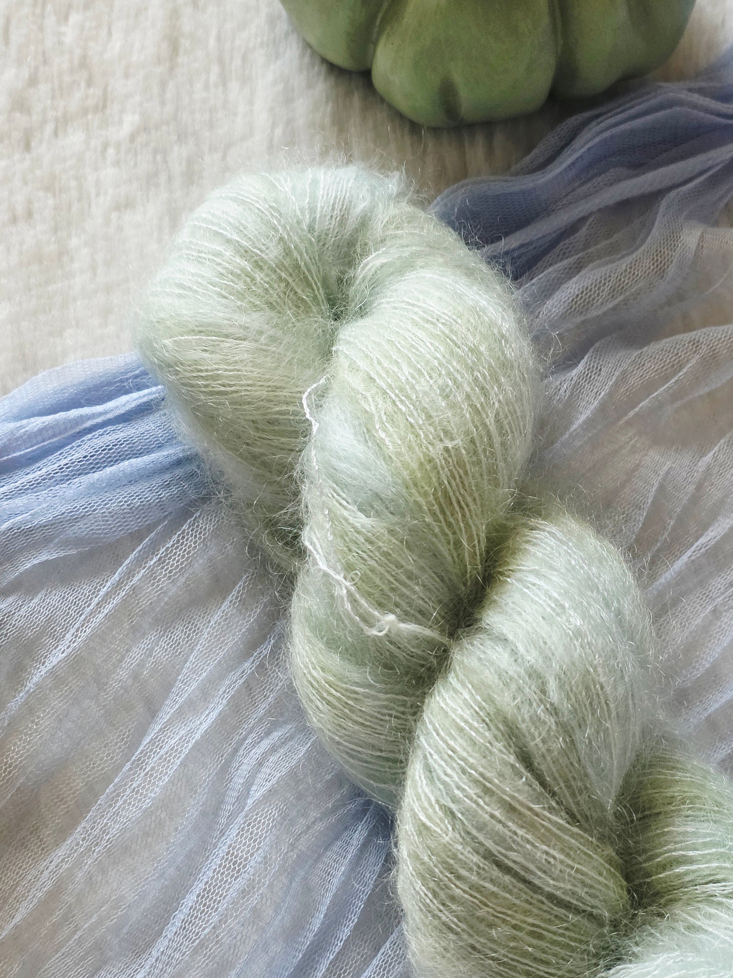 Sage Pumpkin Mohair Wooly Owl Fibers
