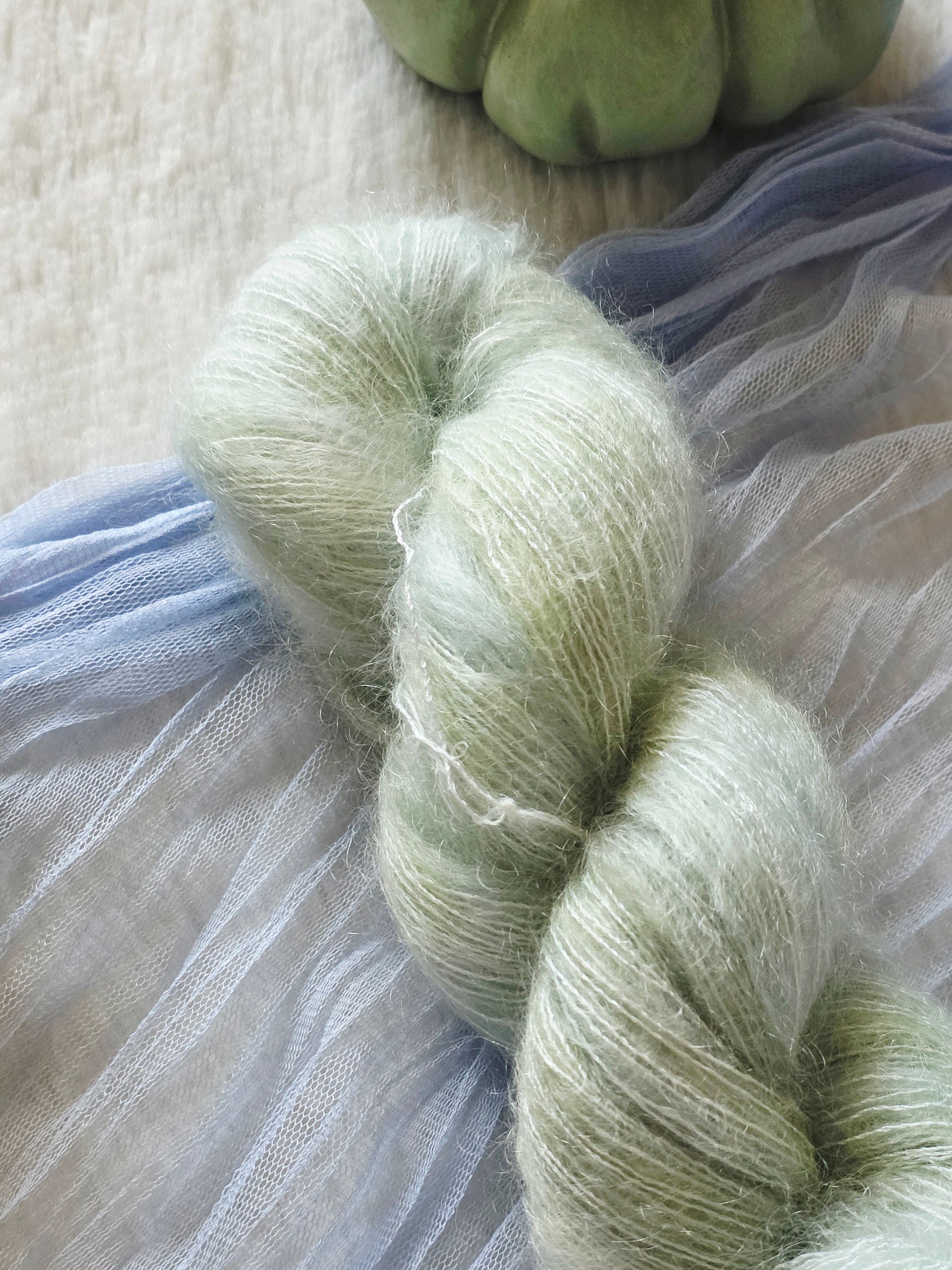 Sage Pumpkin Mohair Wooly Owl Fibers