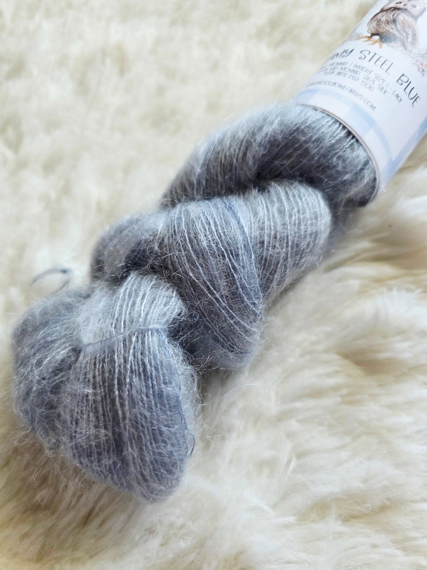 Dreamy Steel Blue Wooly Owl Fibers