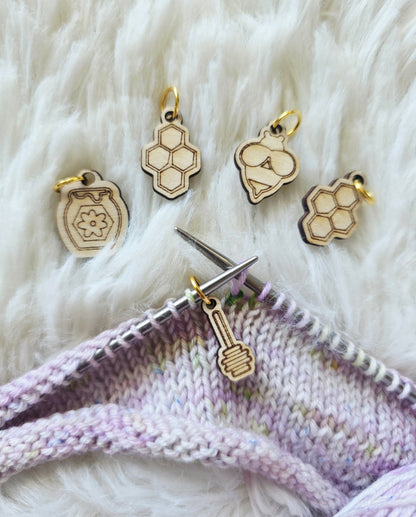 Sweet As Honey Stitch Markers Set (5) Wooly Owl Fibers