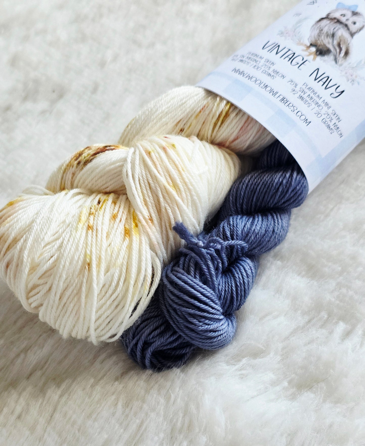 Vintage Navy Sock Kit Wooly Owl Fibers