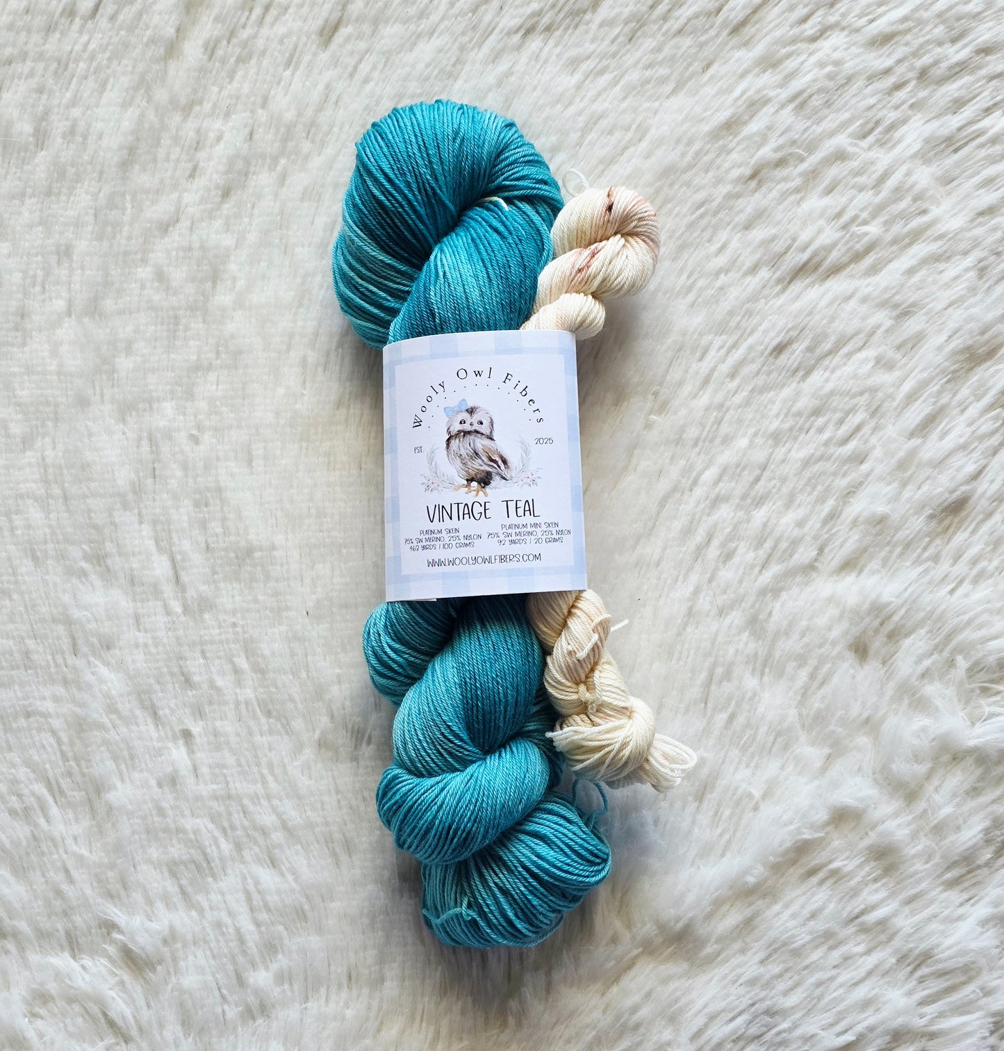 Vintage Teal Sock Kit Wooly Owl Fibers