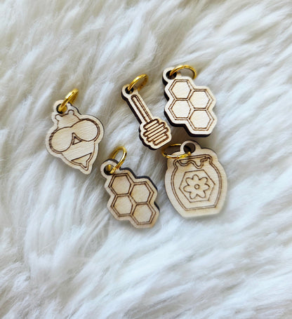 Sweet As Honey Stitch Markers Set (5) Wooly Owl Fibers