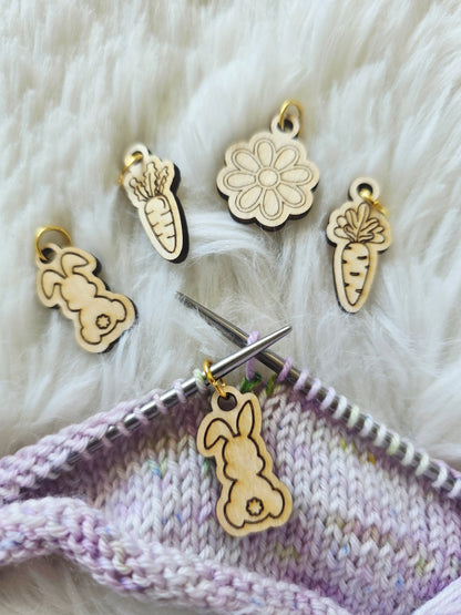 Bunny Among the Flowers Stitch Markers Set (5)