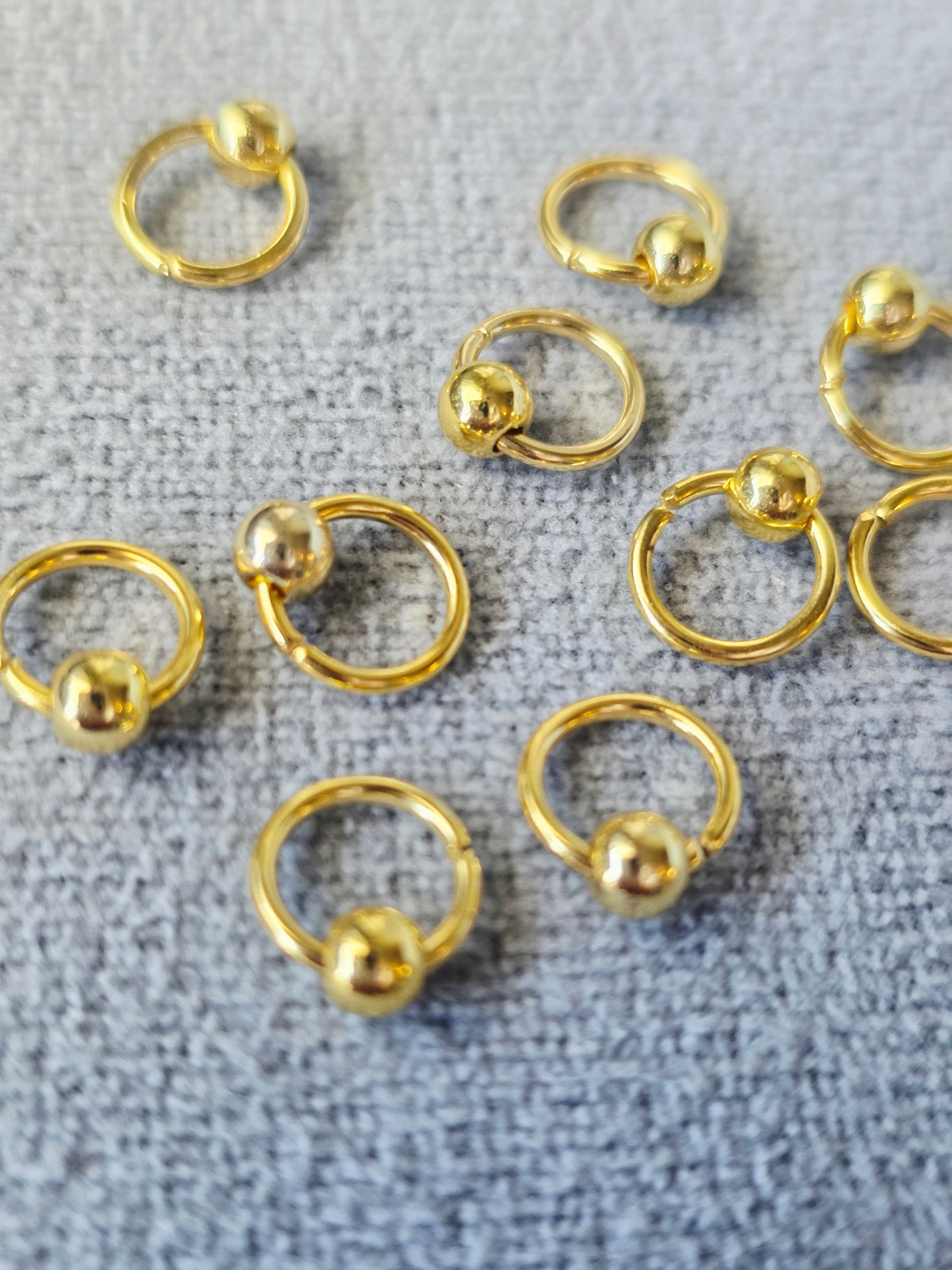 Gold Stitch Markers (set of 10) Wooly Owl Fibers