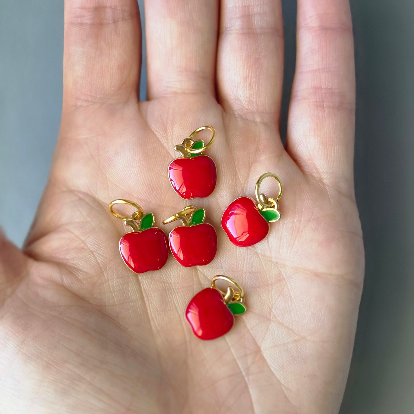 Apple Stitch Markers 8mm (set of 5) Wooly Owl Fibers