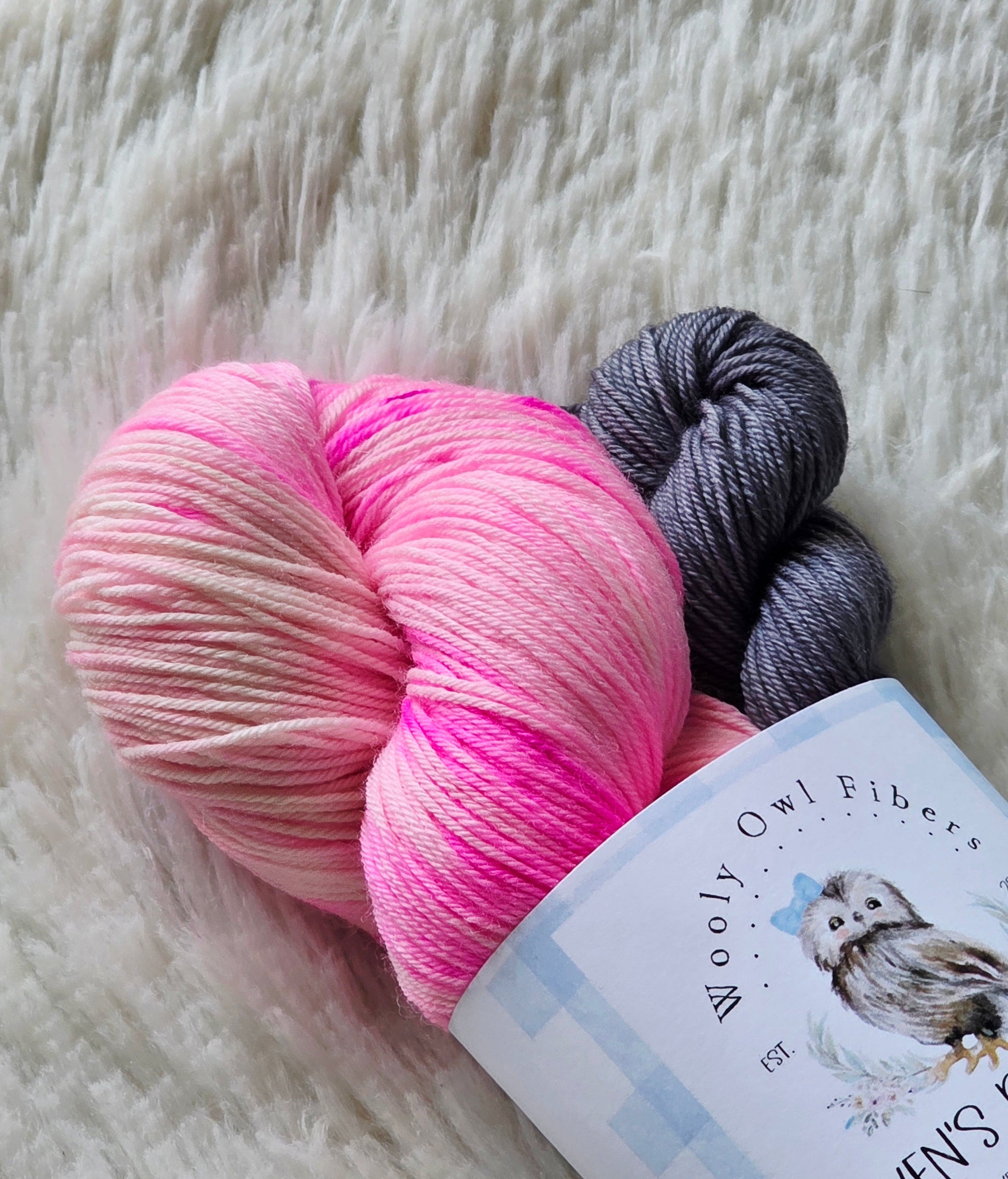 Raven's Bubblegum Sock Kit Wooly Owl Fibers