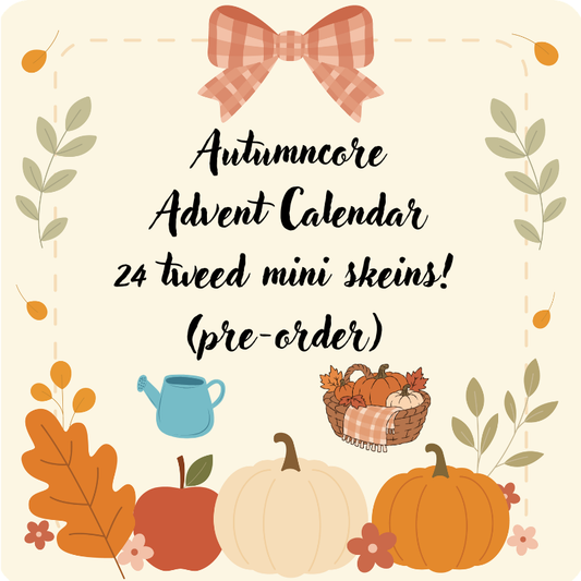 Autumncore Themed Advent Calendar | 24 Tweed Mini Skein Set | Pre-Order Wooly Owl Fibers